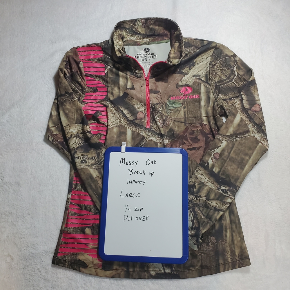 Mossy Oak Camo 1/4 Zip Pullover Large Womens